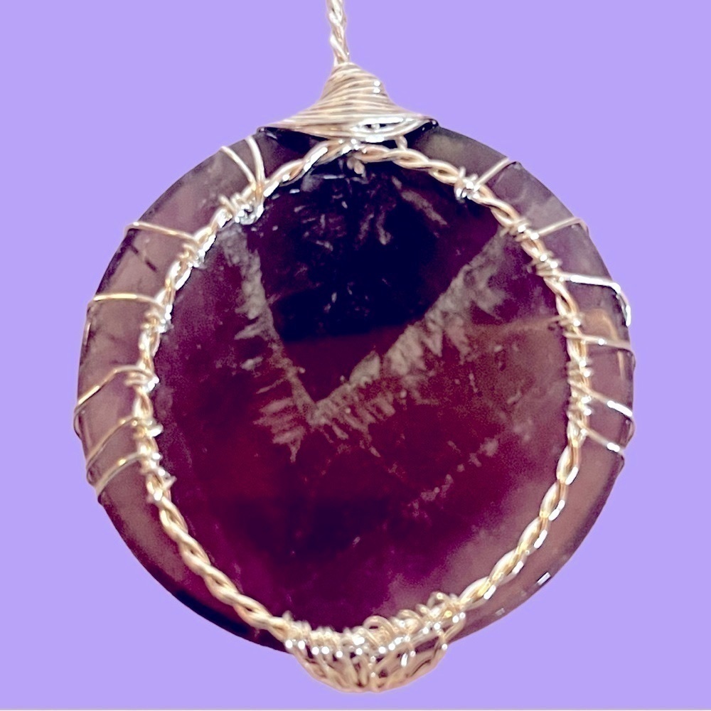 NEW! Natural Amethyst and silver pendant for necklace - Picture 3 of 8